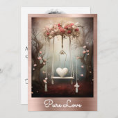 *~* AP51ロマンチックなスイングハートバレンタインデー 招待状 (正面/裏面)