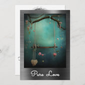 *~* AP51ロマンチックなスイングハートバレンタイン10 招待状 (正面/裏面)