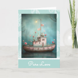 *~* AP51 19ラブボートハートロマンチックバレンタイン シーズンカード