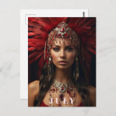 *〜 AP53 ボホー ジュライ Goddess BIRTHDAY ルビー ポストカード (正面/裏面)