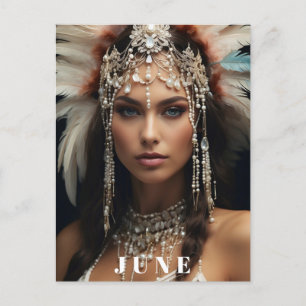 ～AP53 ６月 ボホ バースデー パールズ 女性 ポストカード