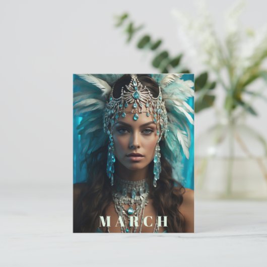 *~* Ap53 3月Boho AQUAMARINE Headdress ポストカード (スタンド正面)