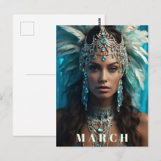*~* Ap53 3月Boho AQUAMARINE Headdress ポストカード (正面/裏面)