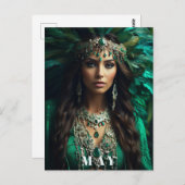 *〜AP53 5月 女神 誕生日 エメラルド ボヘミアン ポストカード (正面/裏面)