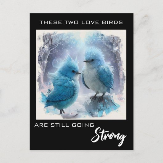 *~* AP54 フォト 記念日 ふわふわラブバード ポストカード (正面)