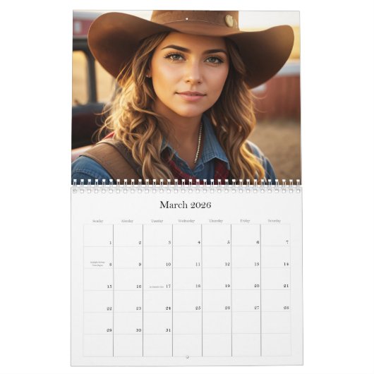 *~* AP59女性野性的な西女性のカーボーイ2カレンダー カレンダー (3月 2026)