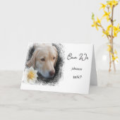 *~*~  AP61 話そうよ、花 嫌な気分の犬 カード (黄色い花)