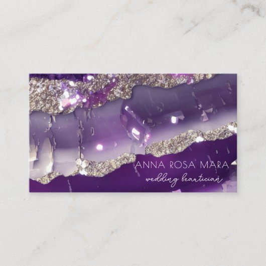 *~* AP66グラムQR瑪瑙パープルシルバーグリッタールクセ 名刺 (正面)