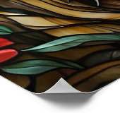 *~* AP68ファンタジーはっきりした 5:4 TIGERステンドグラス ポスター (角)