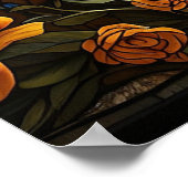 *~* AP68ファンタジーTIGERステンドグラスカラフル5:4 ポスター (角)