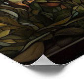 *~* AP68 5:4ネコTIGER鮮やかステンドグラス ポスター (角)