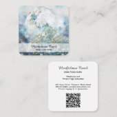 *~* AP70 EtherealパステルムーンフラワーズQRフローラ スクエア名刺 (正面/裏面)