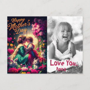 *~* AP72。ヴィンテージ花母の日を愛する写真 シーズンポストカード