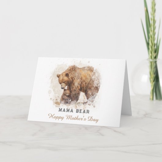 *~* AP72 Photo MAMA BEAR Mother's Day Card サンキューカード (正面)
