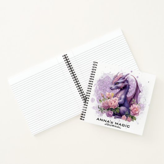 *~* AP85ローアトラクションかわいいベビードラゴンフローラ ノートブック (内部)