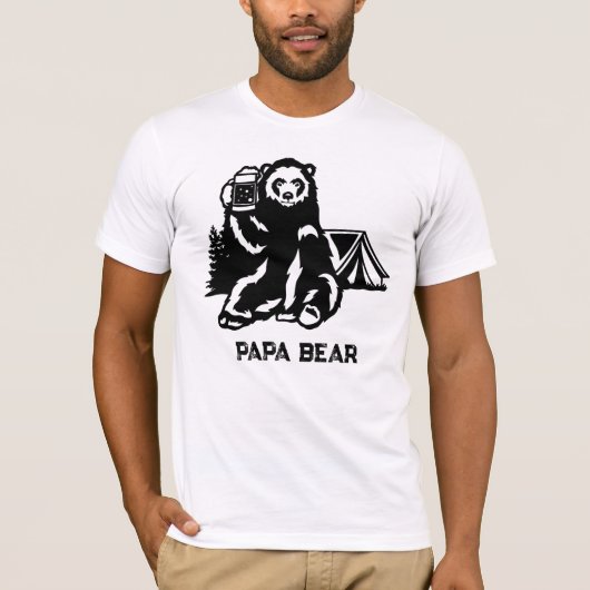 *~* AP86 Beer Toast Camping PAPA Bear Father's Day Tシャツ (正面)
