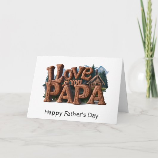 *~* AP86 I LOVE YOU PAPA Photo Father's Day Card サンキューカード (正面)