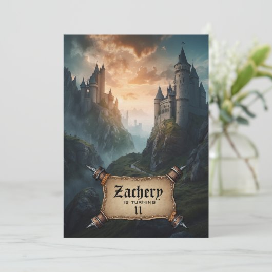 *~* AP88ファンタジー城中世誕生日 招待状 (スタンド正面)