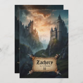 *~* AP88ファンタジー城中世誕生日 招待状 (正面/裏面)