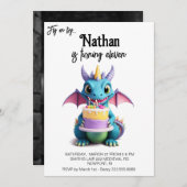 *~* AP88ベビードラゴンフォトケーキ誕生日パーティー 招待状 (正面/裏面)