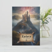 *~* AP88マウンテンキャッスル中世ファンタジー誕生日 招待状 (スタンド正面)