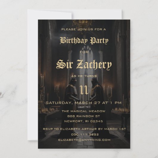 *~* AP88城中世テーマ2騎士誕生日 招待状 (裏面)