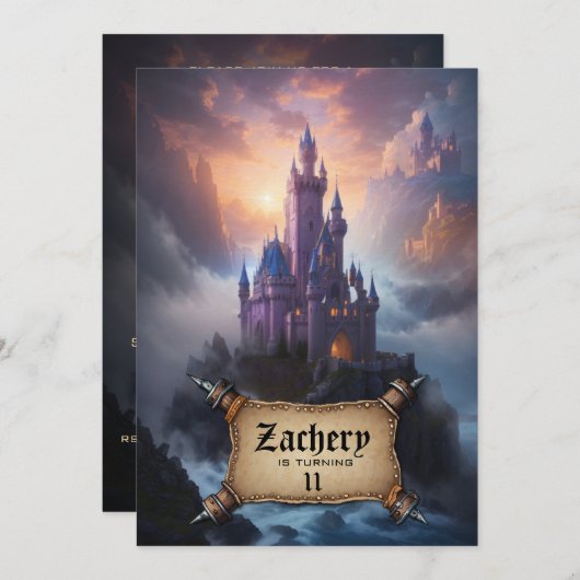 *~* AP88城天中世ファンタジー誕生日 招待状 (正面/裏面)