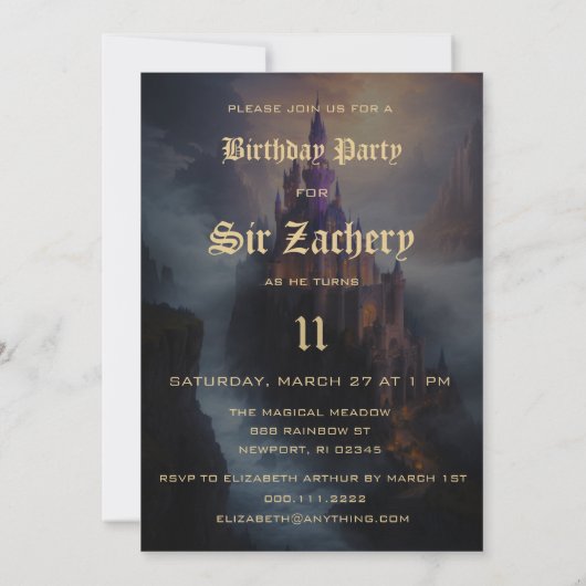 *~* AP88城水中世ファンタジー誕生日 招待状 (裏面)