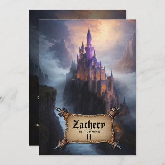 *~* AP88城水中世ファンタジー誕生日 招待状 (正面/裏面)