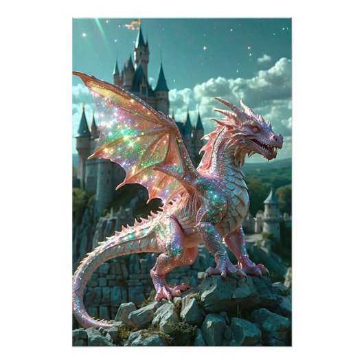 *~* AP88 キャッスル ファンタジードラゴンの壁アート作品 21 フォトプリント (正面)