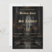 *~* AP88 城 中世 テーマ 2 騎士 誕生日 招待状 (裏面)