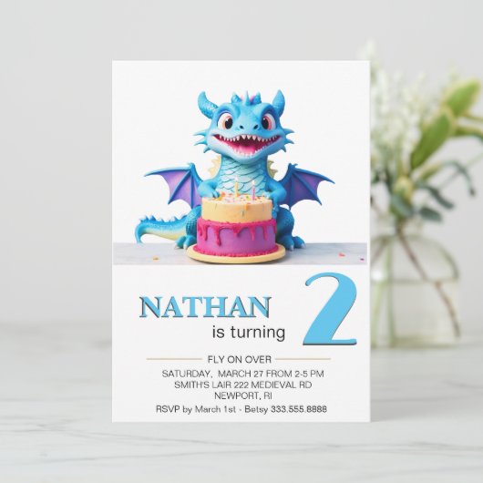 *~* AP88 Dragonベビー写真時代2誕生日パーティー 招待状 (スタンド正面)