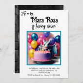 *~* AP88 PHOTOかわいいベビードラゴン誕生日パーティー 招待状 (正面/裏面)