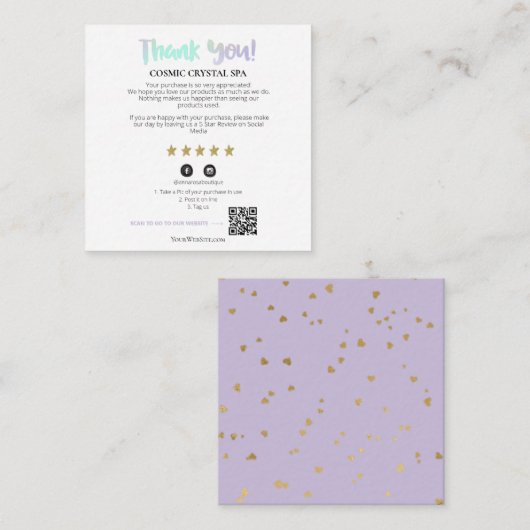 *~* AP8 QRお礼金ゴールドStar Reviewエンクロージャ エンクロージャーカード (正面/裏面)