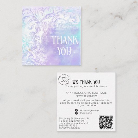 *~* AP8 QRクーポンありがとうロゴ エンクロージャーカード (正面/裏面)