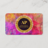 *~AP93ネオン暖かいはっきりした抽象芸術QR名刺 名刺 (正面)