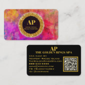 *~AP93ネオン暖かいはっきりした抽象芸術QR名刺 名刺 (正面/裏面)