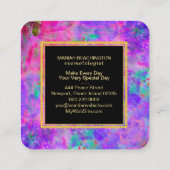 ** AP93抽象芸術金ゴールドダストネオンはっきりした スクエア名刺 (裏面)