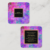 ** AP93抽象芸術金ゴールドダストネオンはっきりした スクエア名刺 (正面/裏面)