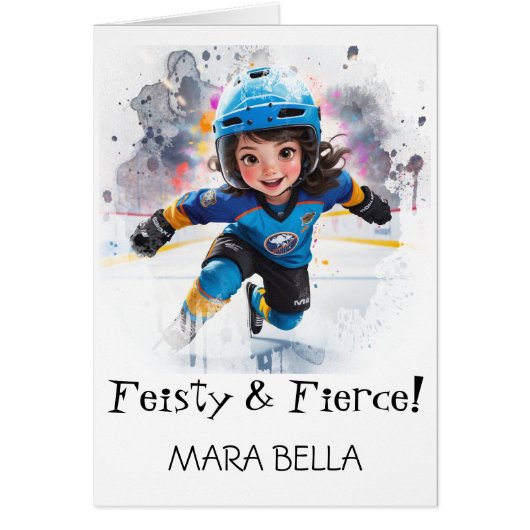 *~* AP94かわいいホッキー女の子1パーソナライズ誕生日 (正面)