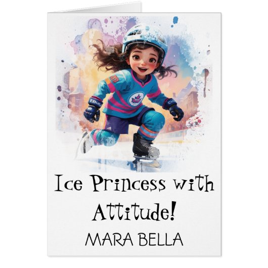 *~* AP94かわいいホッケーガール17パーソナライズ誕生日 (正面)