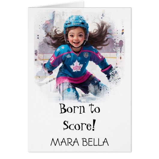 *~* AP94かわいいホッケーガール21パーソナライズ誕生日 (正面)