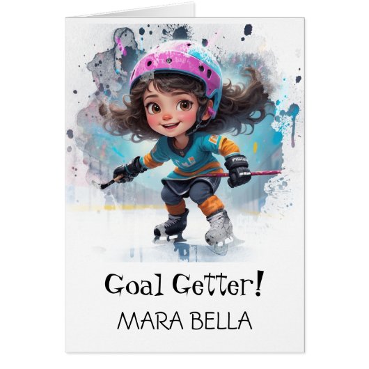 *~* AP94かわいいホッケーガール22パーソナライズ誕生日 (正面)