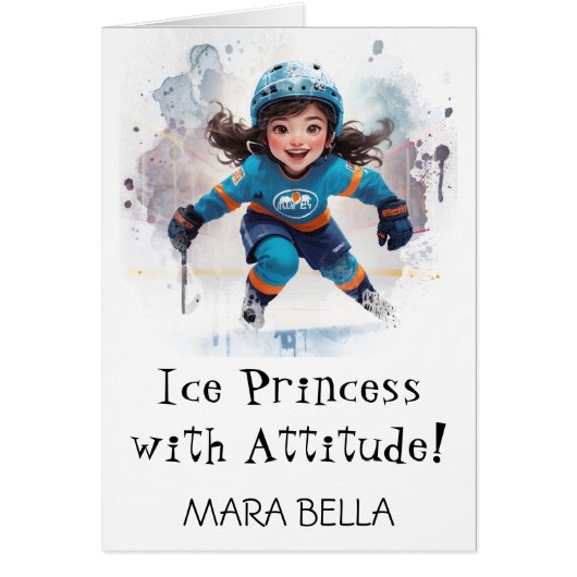 *~* AP94かわいい6ホッケーガールパーソナライズド誕生日 (正面)