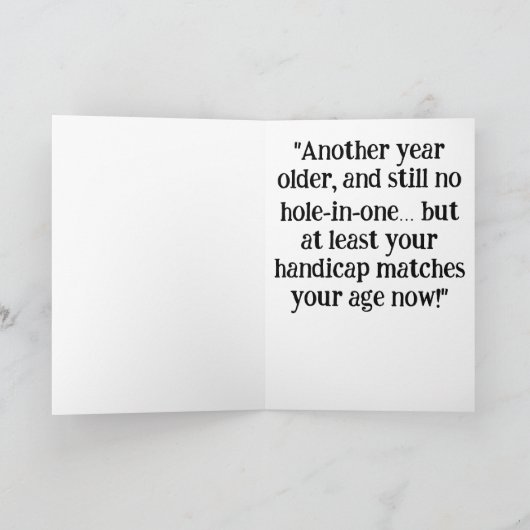 *~* AP94シニアゴルフマンユーモアおもしろい誕生日カード サンキューカード (内部)