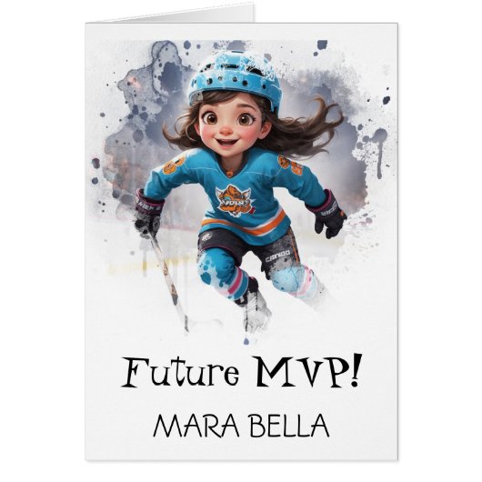 *~* AP94可愛いホッケーガールパーソナライゼーション誕生日 (正面)