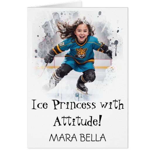 *~* AP94 Cute 13 Hockey Girl  Personalize Birthday (正面)