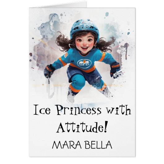 *~* AP94 Cute 5 Hockey Girl  Personalize Birthday (正面)