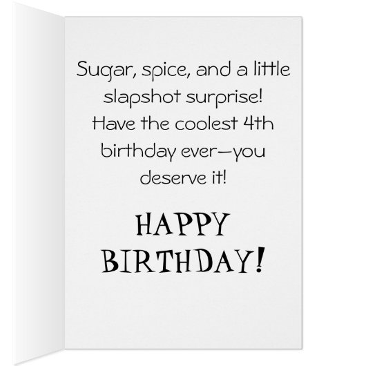 *~* AP94 Cute 5 Hockey Girl  Personalize Birthday (内側 (右))