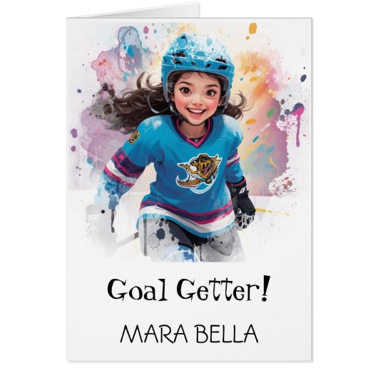 *~* AP94 Cute Hockey Girls 14 Personalize Birthday (正面)